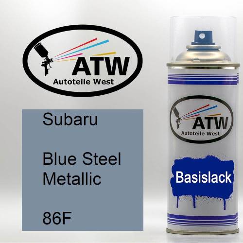 Subaru, Blue Steel Metallic, 86F: 400ml Sprühdose, von ATW Autoteile West.